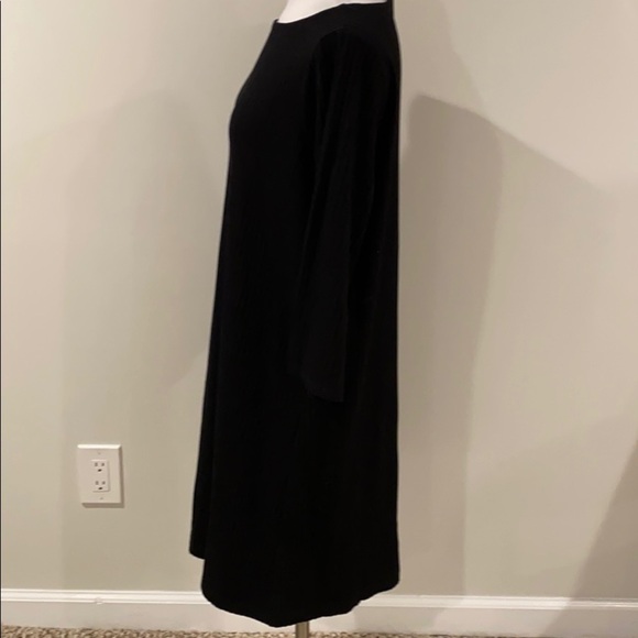 Eileen Fisher Black Tencel Stretch Rib Shift Dress - Picture 6 of 10